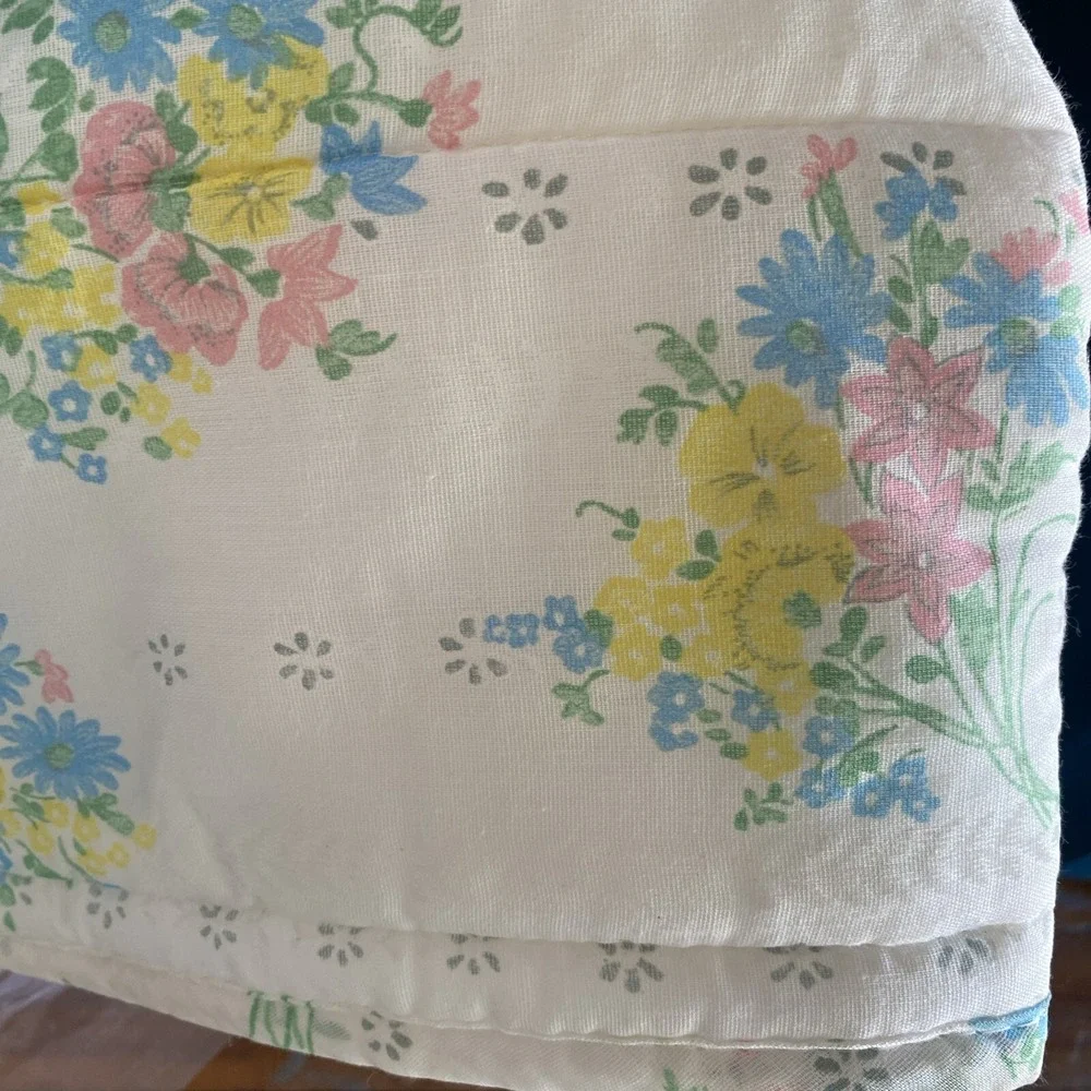 Vintage Barclay Home Comforter Bedspread Quilt Yellow Rose Flower Twin Full NOS